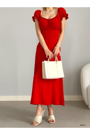 152790 TOPTAN KIRMIZI ELBİSE