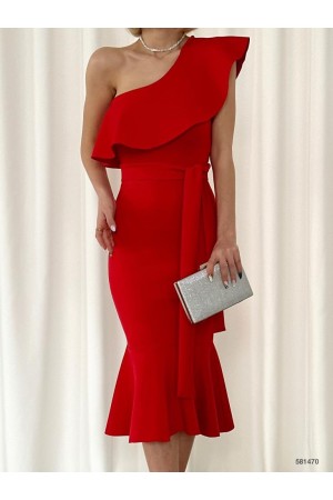 152794 TOPTAN KIRMIZI ELBİSE