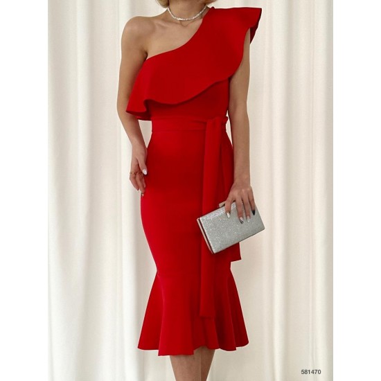 152794 TOPTAN KIRMIZI ELBİSE