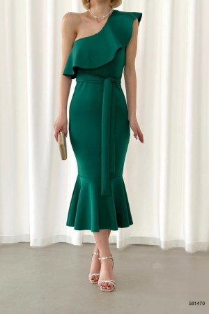 152798 TOPTAN YEŞİL ELBİSE