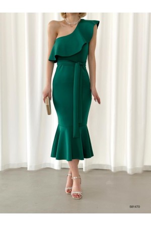 152798 TOPTAN YEŞİL ELBİSE