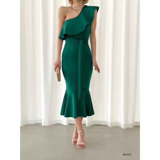 152798 TOPTAN YEŞİL ELBİSE