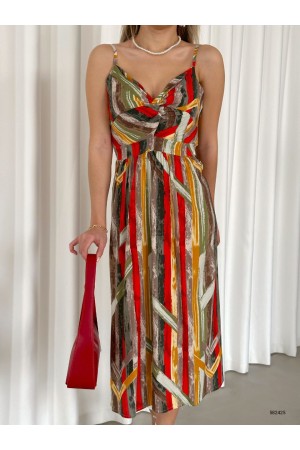 152804 TOPTAN DESENLİ ELBİSE