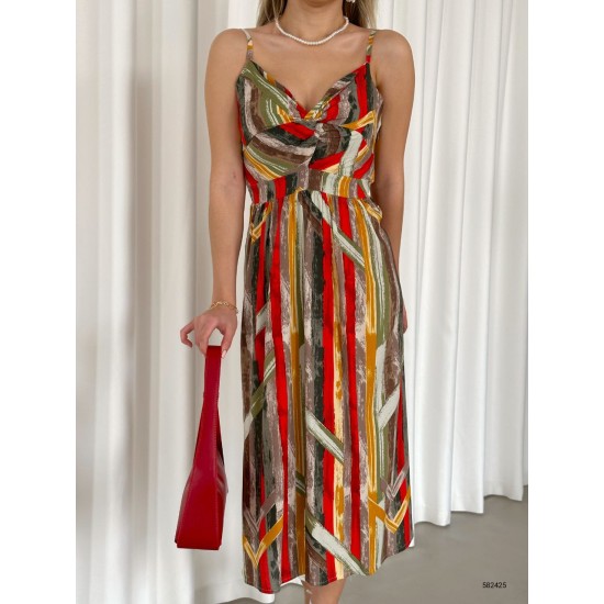 152804 TOPTAN DESENLİ ELBİSE