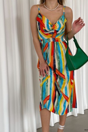 152805 TOPTAN DESENLİ ELBİSE