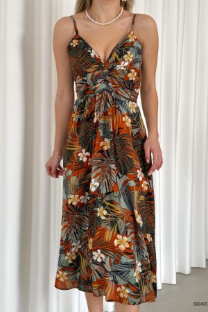 152807 TOPTAN DESENLİ ELBİSE