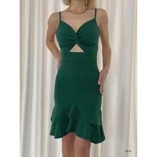 152809 TOPTAN YEŞİL ELBİSE