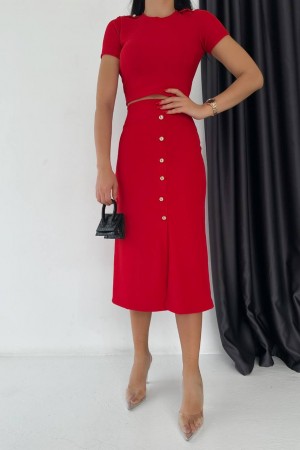 152818 red Skirt