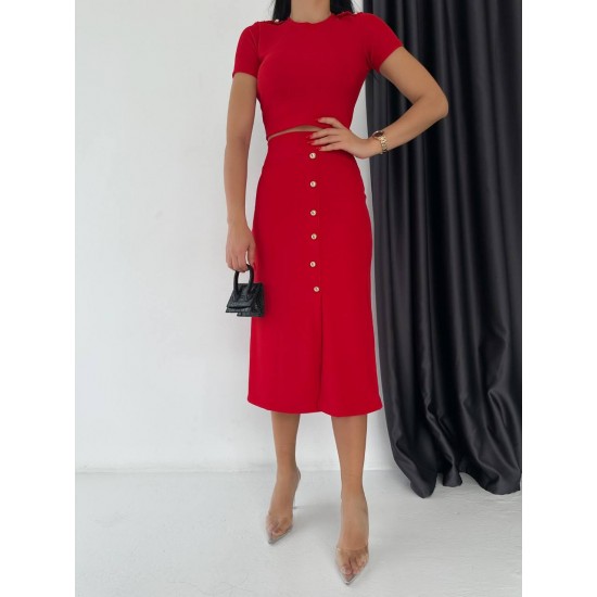 152818 red Skirt