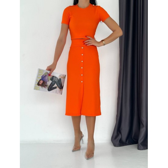 152821 orange Skirt