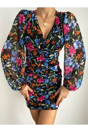 152823 TOPTAN DESENLİ ELBİSE