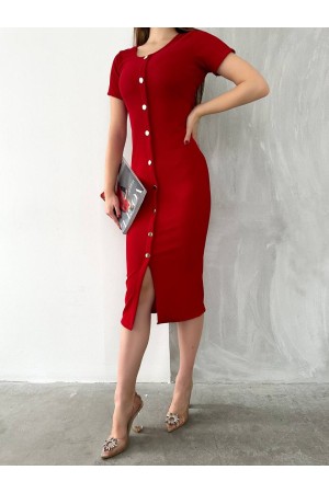 152829 TOPTAN KIRMIZI ELBİSE