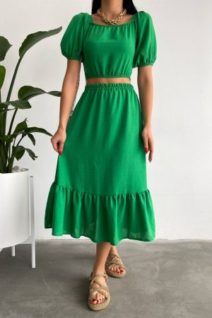 152833 TOPTAN YEŞİL ETEK TAKIM