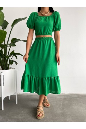 152833 TOPTAN YEŞİL ETEK TAKIM