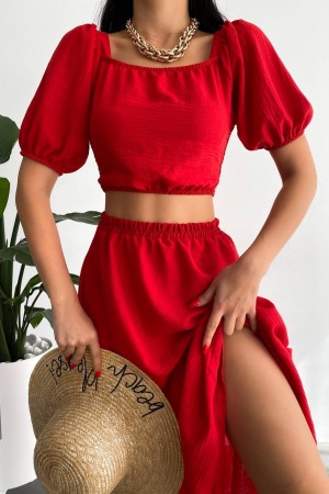 152835 TOPTAN KIRMIZI ETEK TAKIM