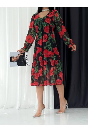 152842 TOPTAN DESENLİ ELBİSE