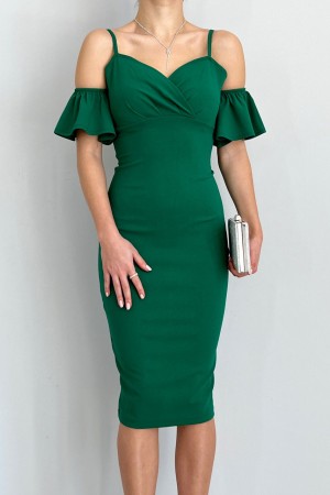 152968 TOPTAN YEŞİL ELBİSE