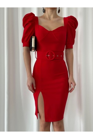 152980 TOPTAN KIRMIZI ELBİSE