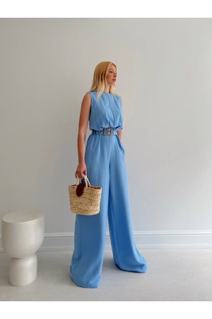 153007 TOPTAN MAVİ ELBİSE