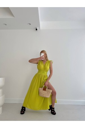 153018 TOPTAN SARI ELBİSE