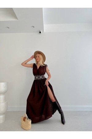 153020 TOPTAN KAHVE ELBİSE