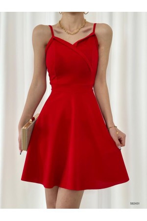 153252 TOPTAN KIRMIZI ELBİSE