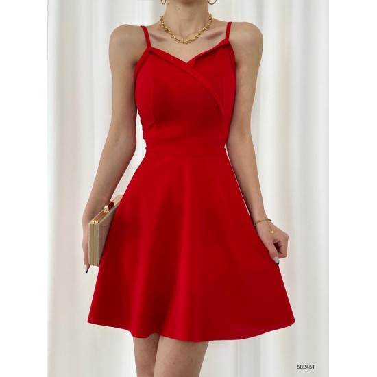 153252 TOPTAN KIRMIZI ELBİSE