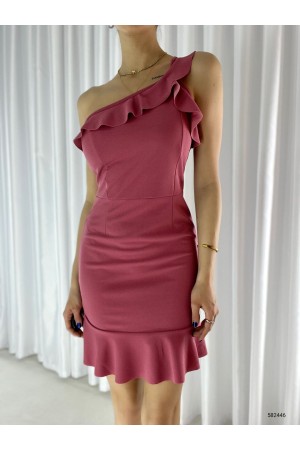 153306 TOPTAN PEMBE ELBİSE