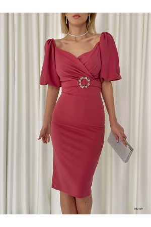 153317 TOPTAN PEMBE ELBİSE