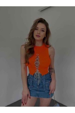 153589 TOPTAN TURUNCU BLUZ