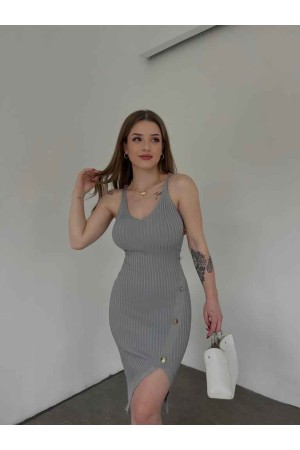 153596 TOPTAN GRİ ELBİSE