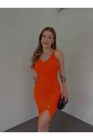 153598 TOPTAN TURUNCU ELBİSE