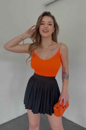 153607 TOPTAN TURUNCU BLUZ