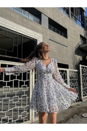 153613 TOPTAN DESENLİ ELBİSE