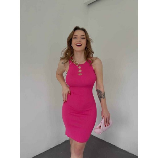 153618 TOPTAN FUŞYA ELBİSE