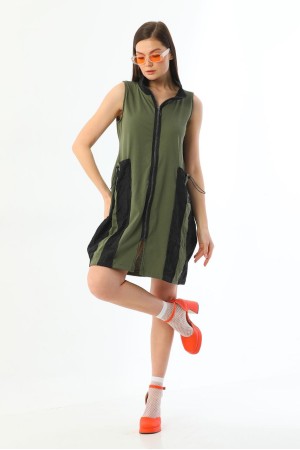 153658 TOPTAN HAKİ ELBİSE
