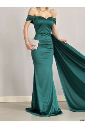 153689 TOPTAN YEŞİL ELBİSE