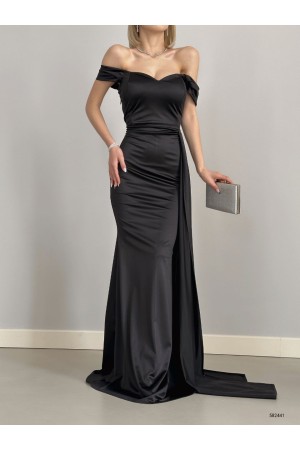 153691 TOPTAN SİYAH ELBİSE