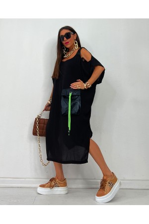 153882 TOPTAN SİYAH ELBİSE