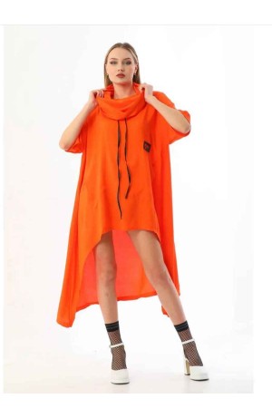 153887 TOPTAN TURUNCU ELBİSE