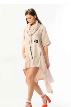 153888 beige DRESS