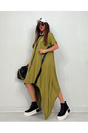 153898 TOPTAN HAKİ ELBİSE