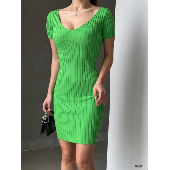 153908 TOPTAN YEŞİL ELBİSE