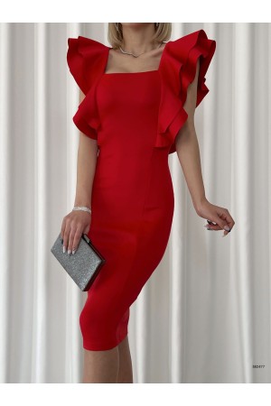 153932 TOPTAN KIRMIZI ELBİSE