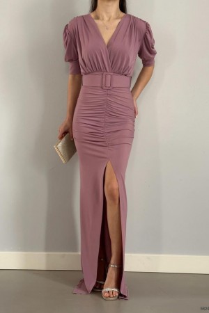 154127 TOPTAN LİLA ELBİSE