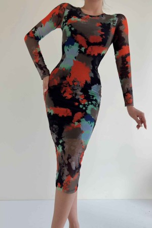 154195 patterned DRESS