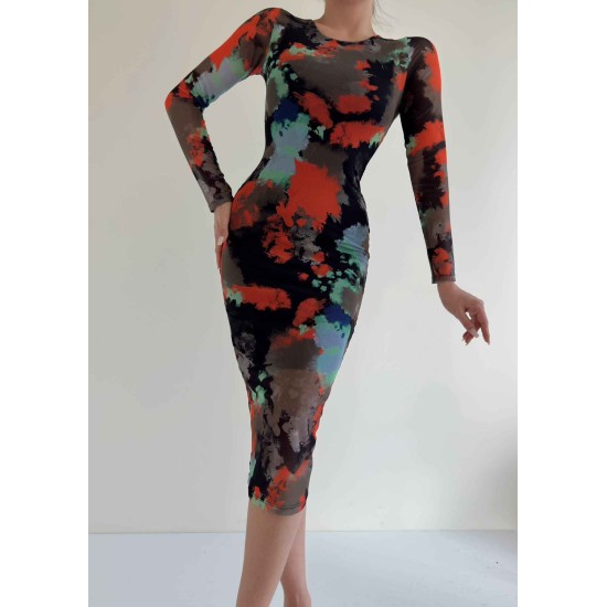 154195 patterned DRESS