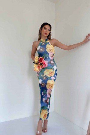 154204 TOPTAN DESENLİ ELBİSE