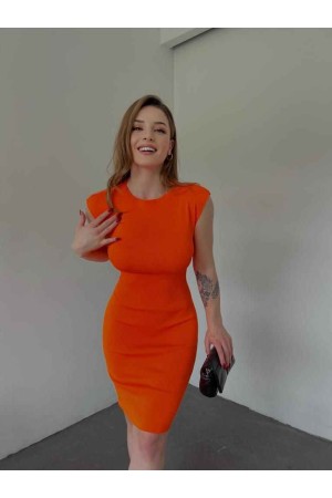 154224 TOPTAN TURUNCU ELBİSE