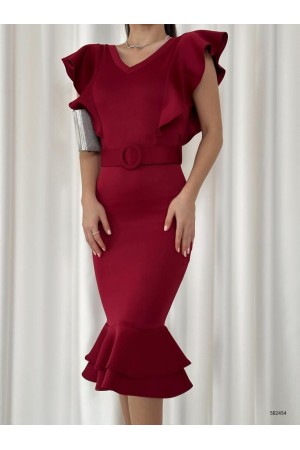 154406 burgundy DRESS